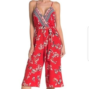 Floral Red Pant jumpsuit